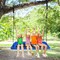 60 Inch Tree Swing with Strong Steel Frame and Oxford Cloth Seat for Garden Yard and Family Fun